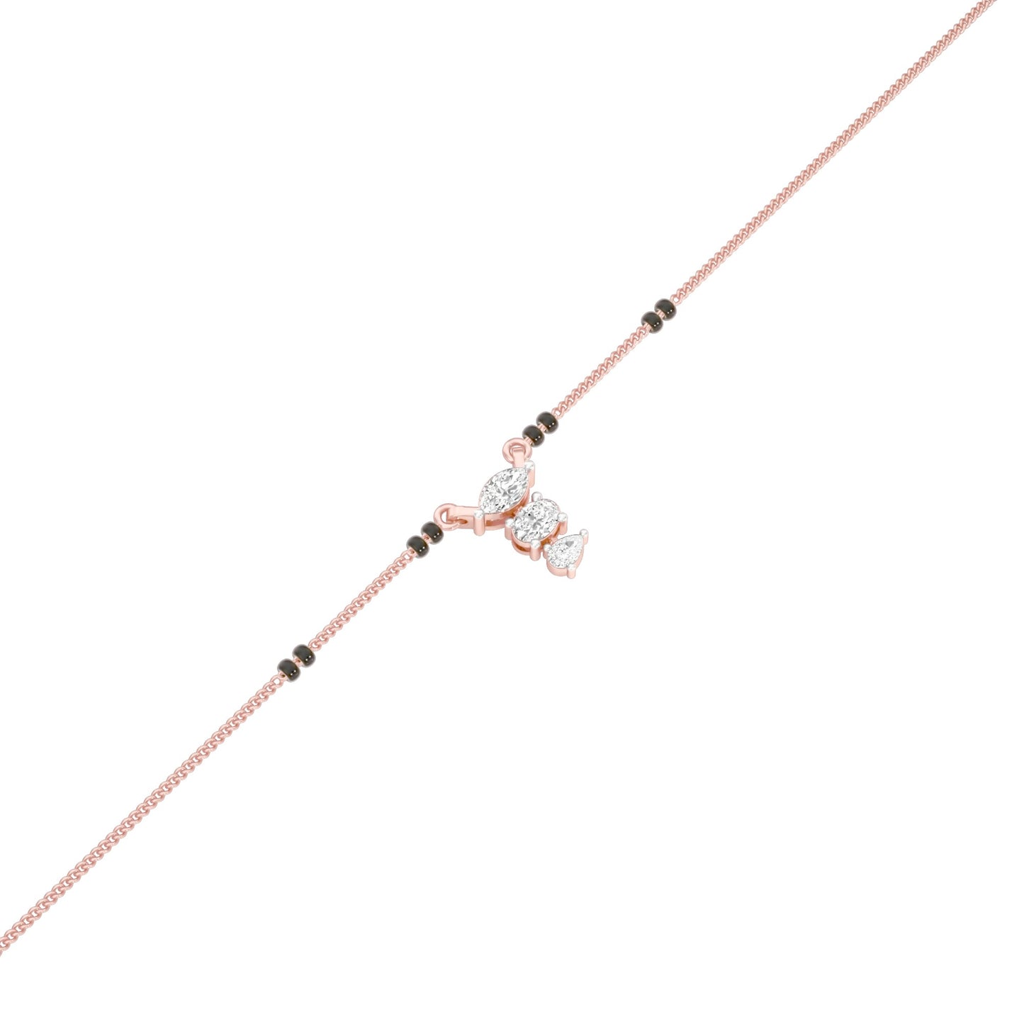 The Trio Diamond Mangalsutra 9 KT / Rose Gold