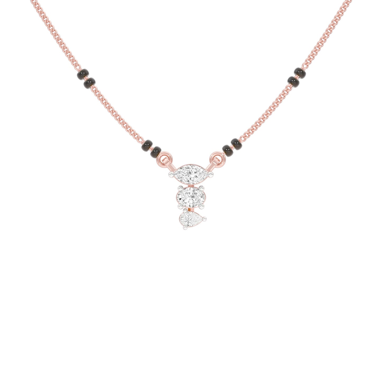 The Trio Diamond Mangalsutra 9 KT / Rose Gold