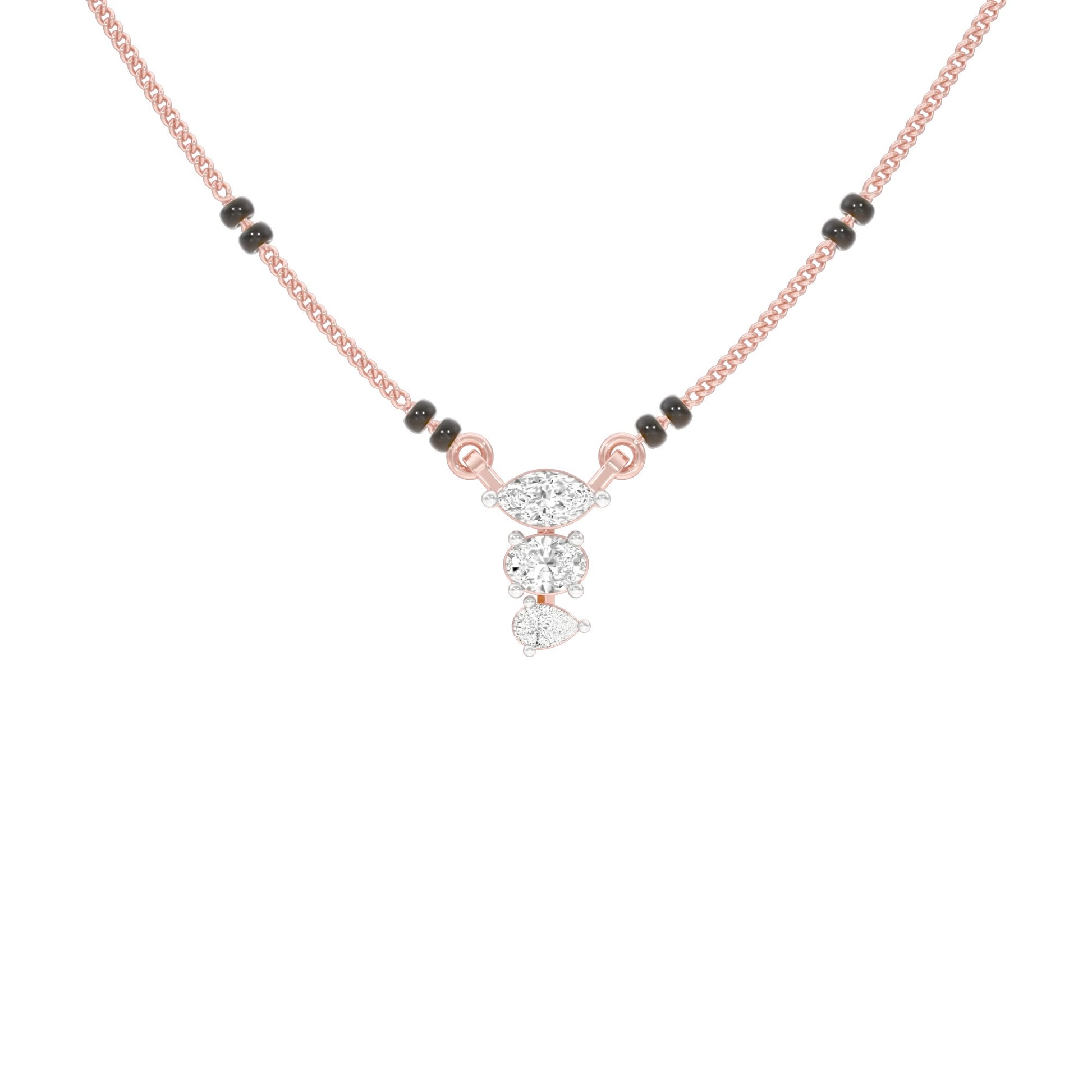 The Trio Diamond Mangalsutra 9 KT / Rose Gold
