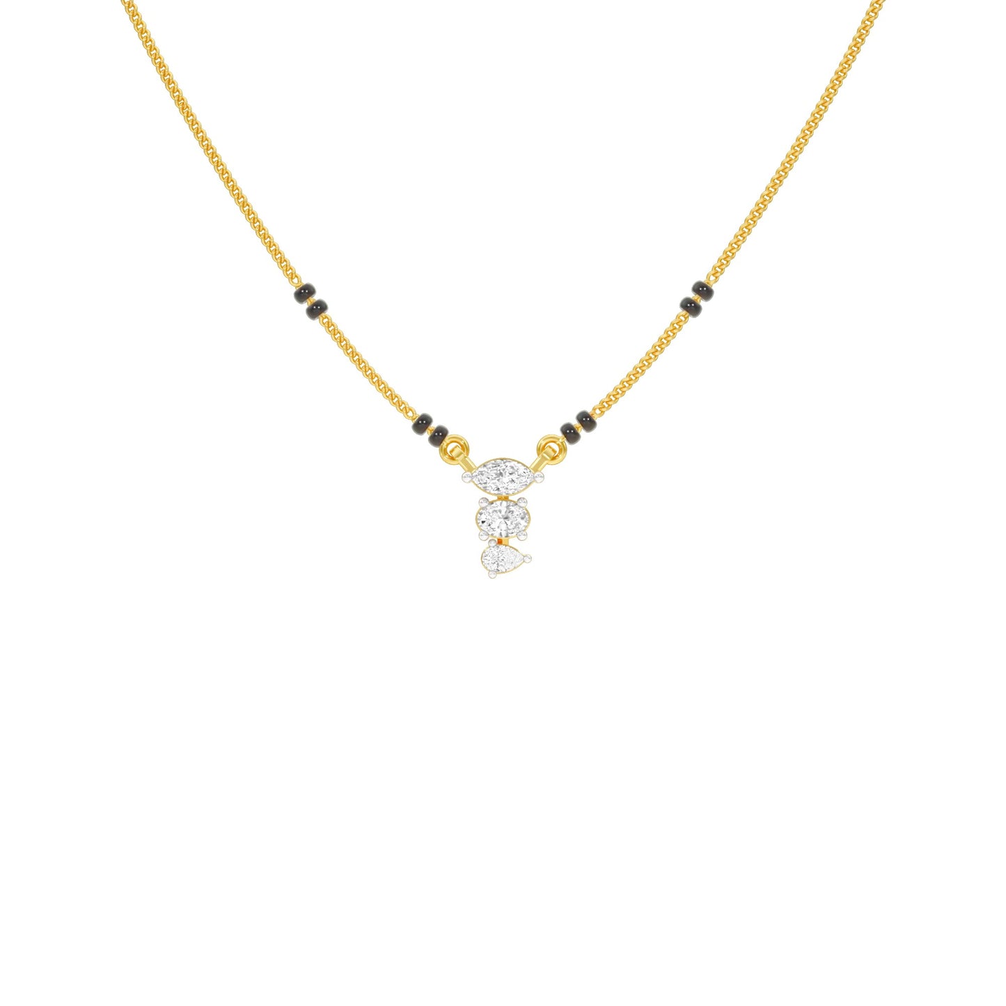 The Trio Diamond Mangalsutra 9 KT / Yellow Gold