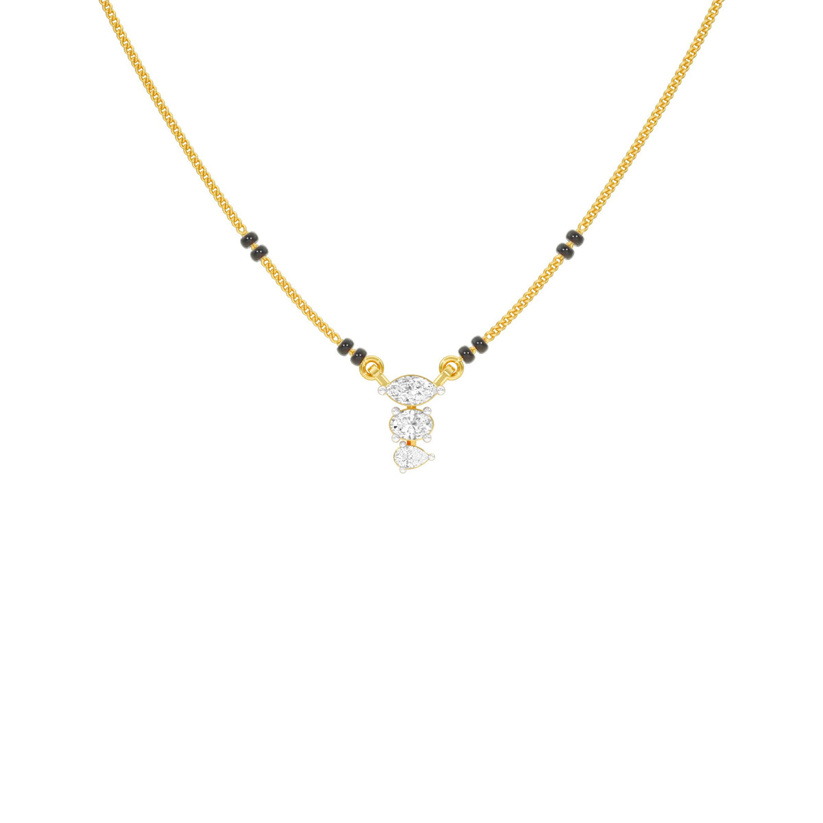 The Trio Diamond Mangalsutra 9 KT / Yellow Gold