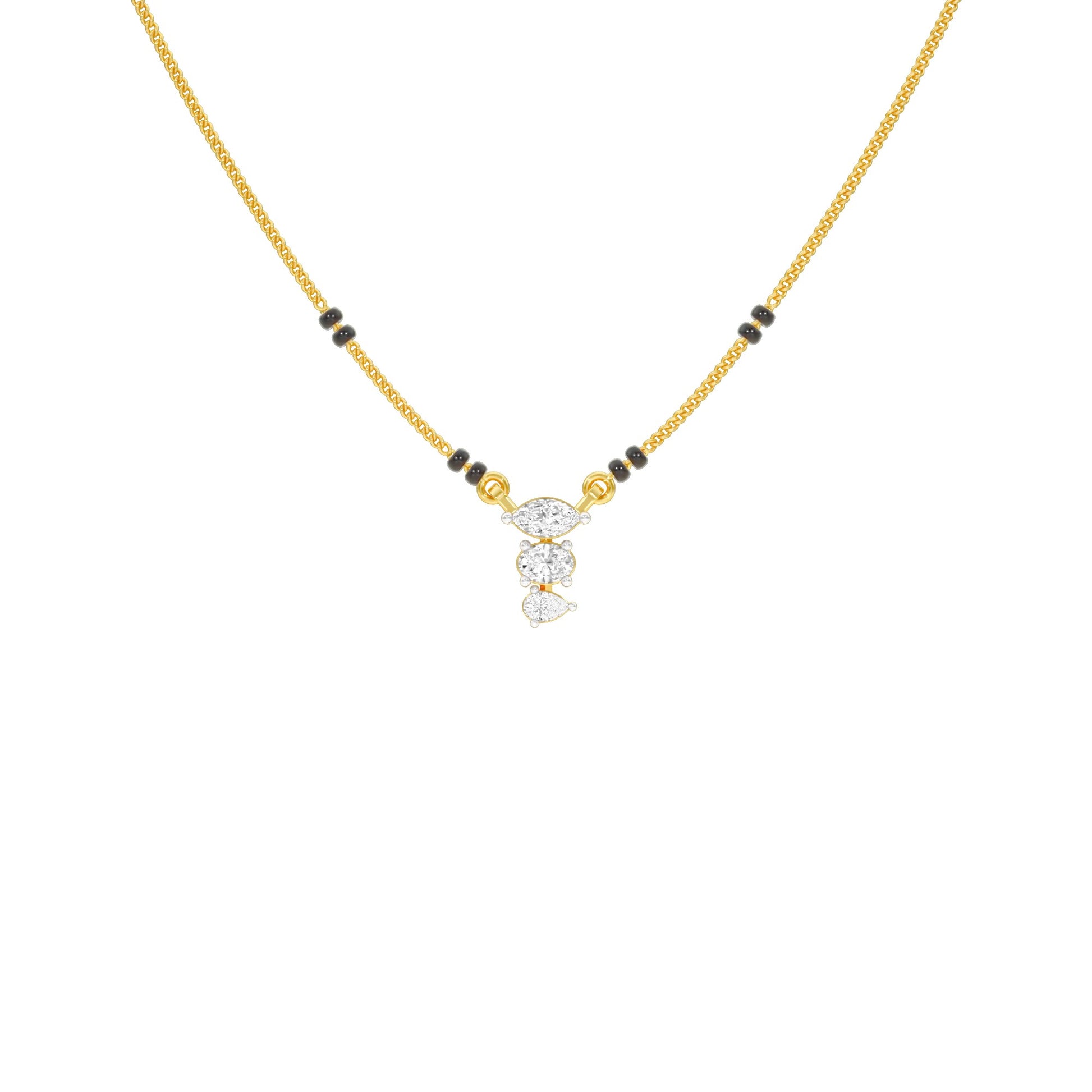 The Trio Diamond Mangalsutra 9 KT / Yellow Gold