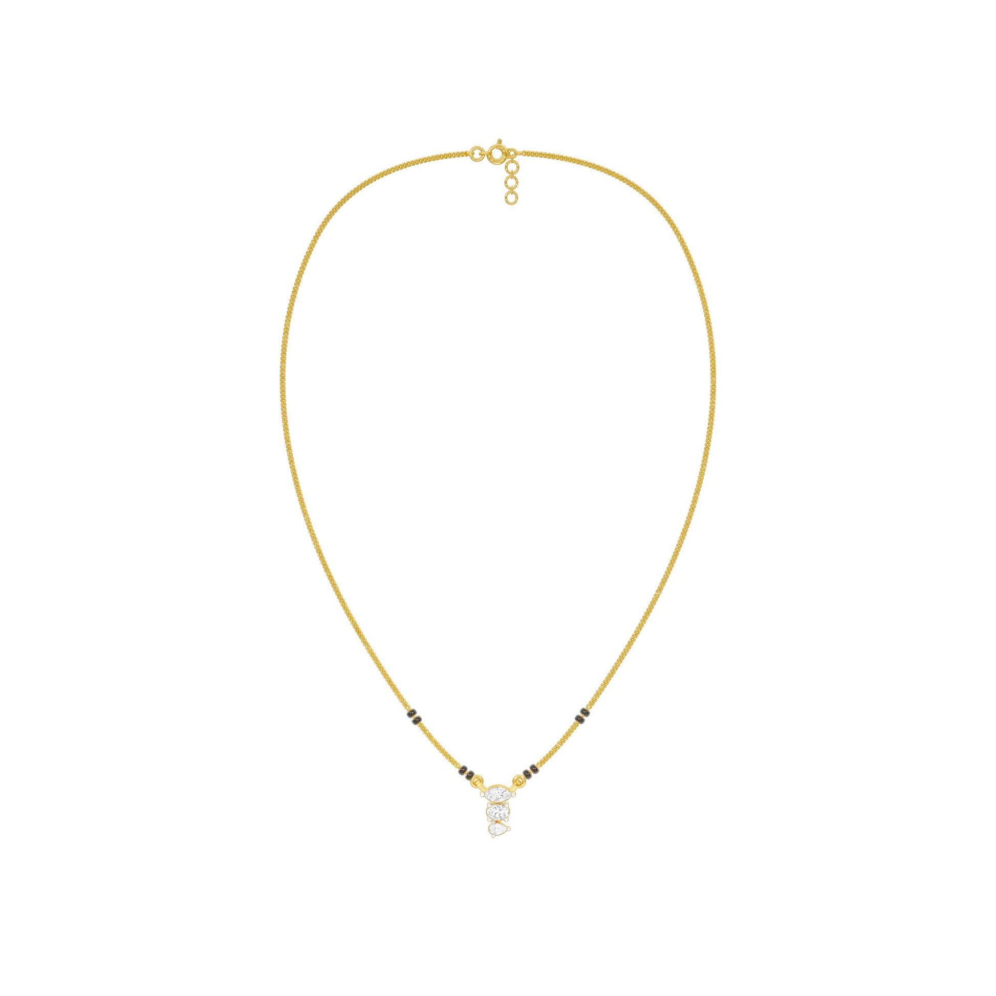 The Trio Diamond Mangalsutra 9 KT / Yellow Gold