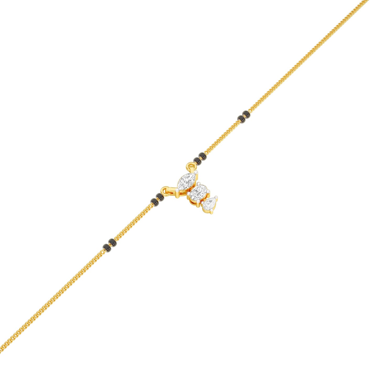 The Trio Diamond Mangalsutra 9 KT / Yellow Gold