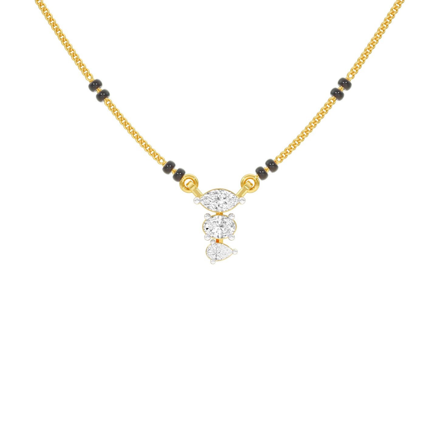 The Trio Diamond Mangalsutra 9 KT / Yellow Gold