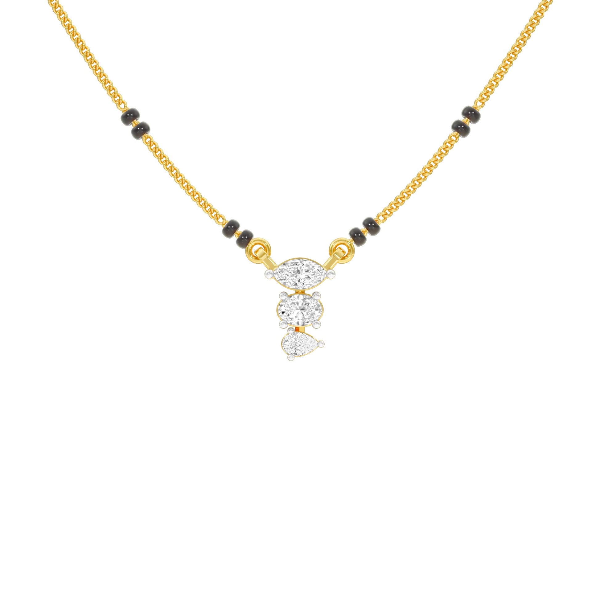 The Trio Diamond Mangalsutra 9 KT / Yellow Gold