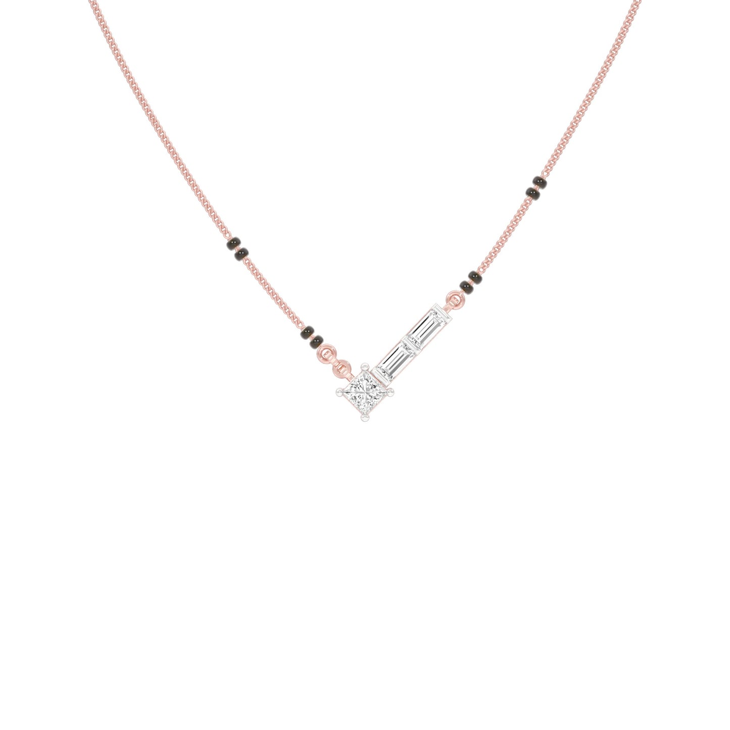 One Sided Sparkle Diamond Mangalsutra 9 KT / Rose Gold