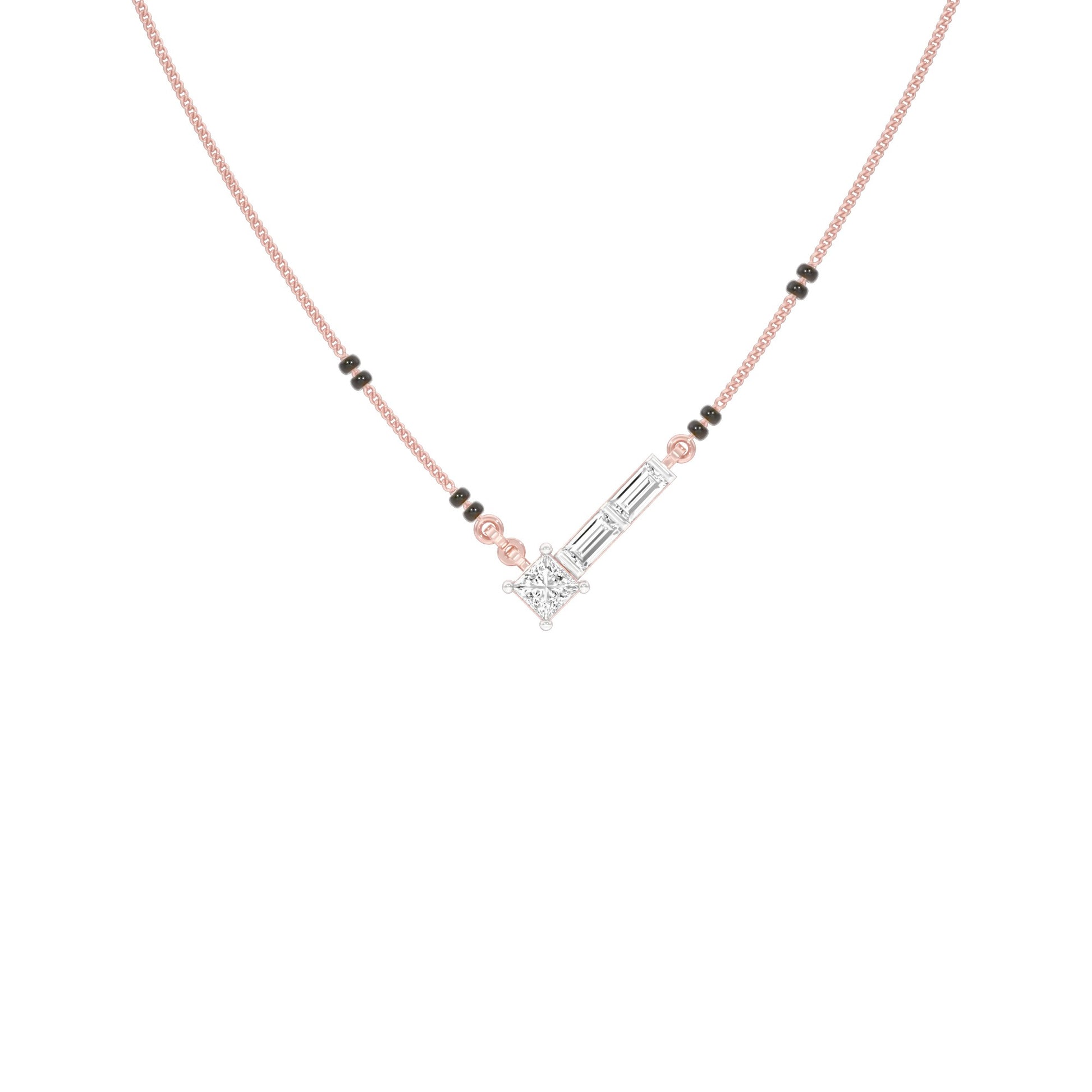 One Sided Sparkle Diamond Mangalsutra 9 KT / Rose Gold