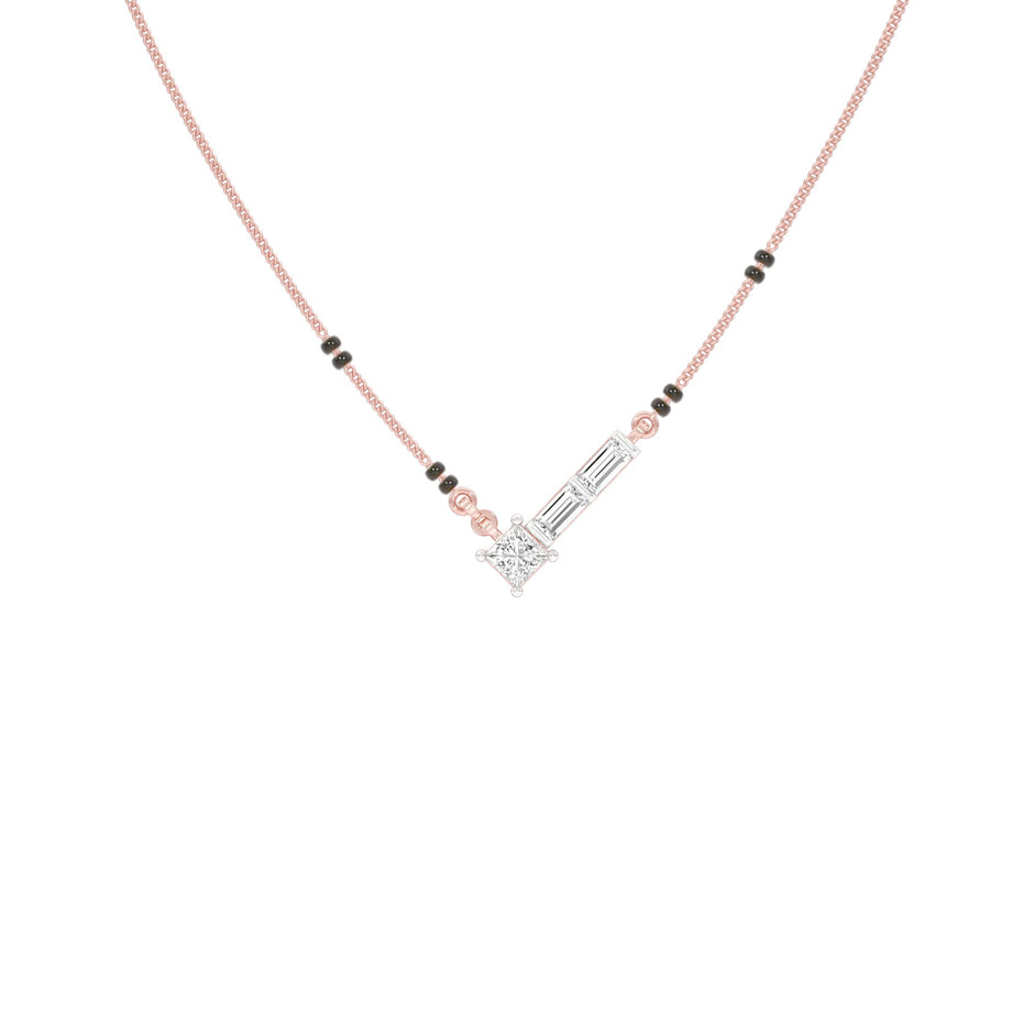 One Sided Sparkle Diamond Mangalsutra 9 KT / Rose Gold
