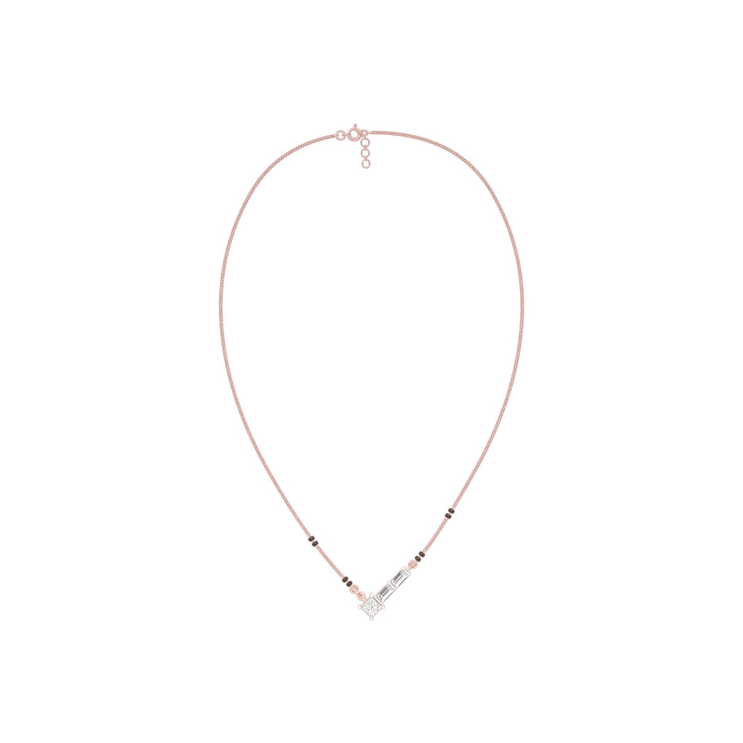 One Sided Sparkle Diamond Mangalsutra 9 KT / Rose Gold