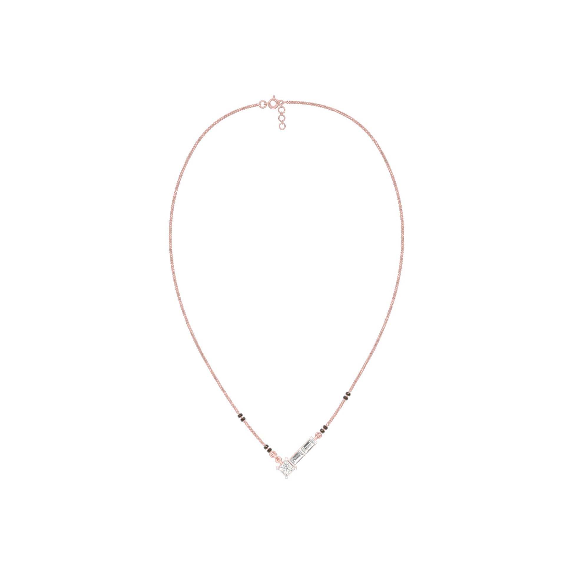 One Sided Sparkle Diamond Mangalsutra 9 KT / Rose Gold