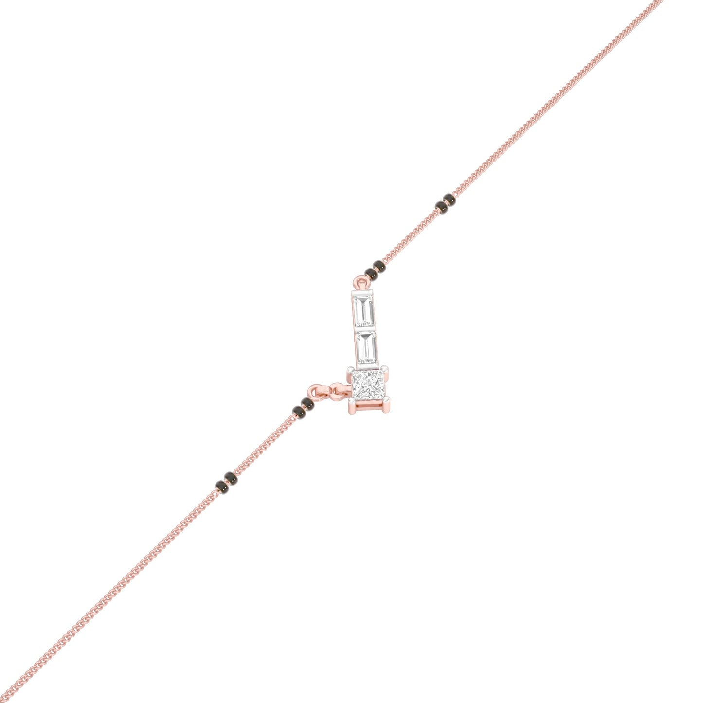 One Sided Sparkle Diamond Mangalsutra 9 KT / Rose Gold