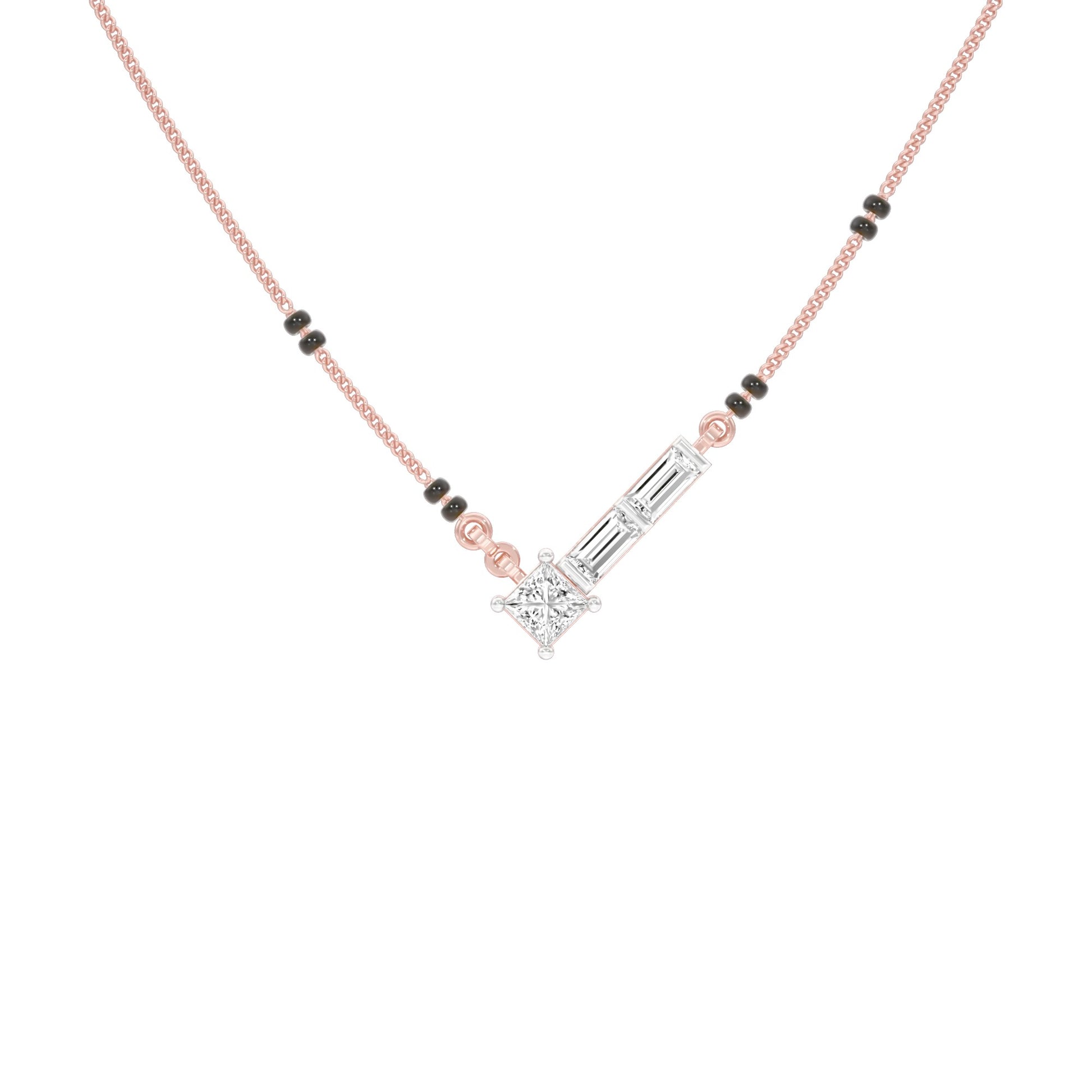 One Sided Sparkle Diamond Mangalsutra 9 KT / Rose Gold