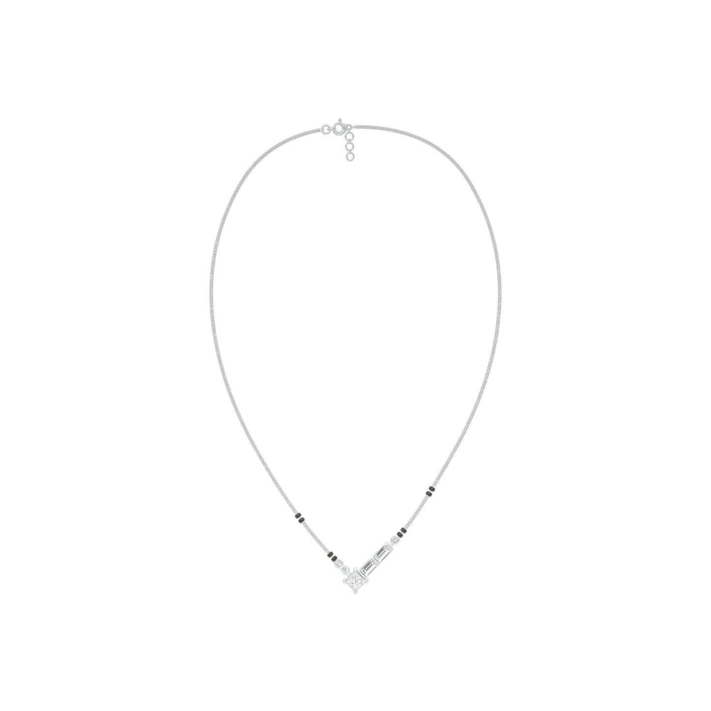 One Sided Sparkle Diamond Mangalsutra 9 KT / White Gold