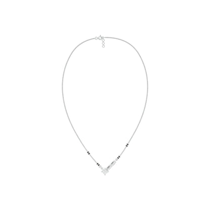 One Sided Sparkle Diamond Mangalsutra 9 KT / White Gold