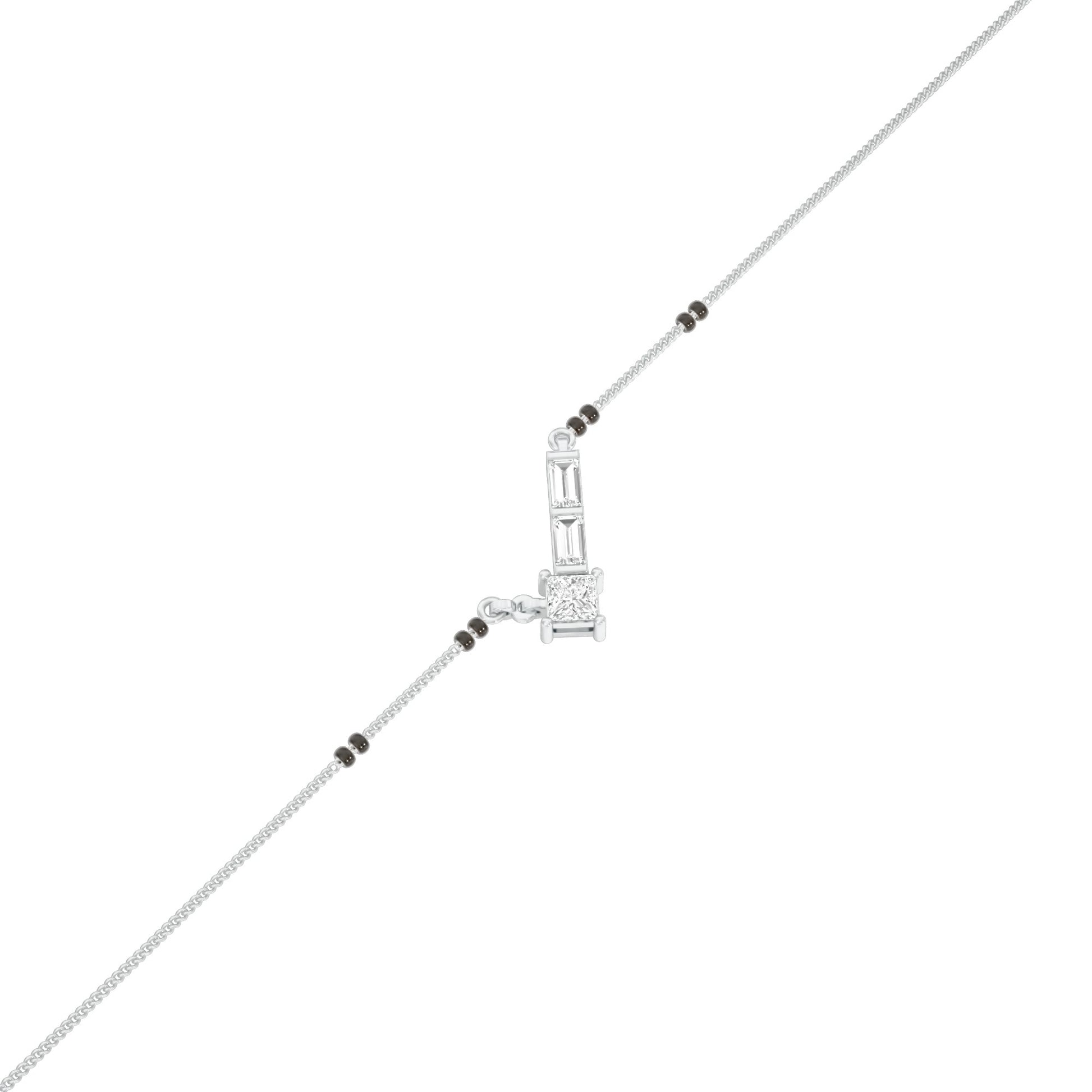 One Sided Sparkle Diamond Mangalsutra 9 KT / White Gold