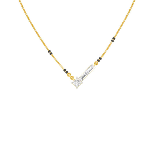 One Sided Sparkle Diamond Mangalsutra 9 KT / Yellow Gold