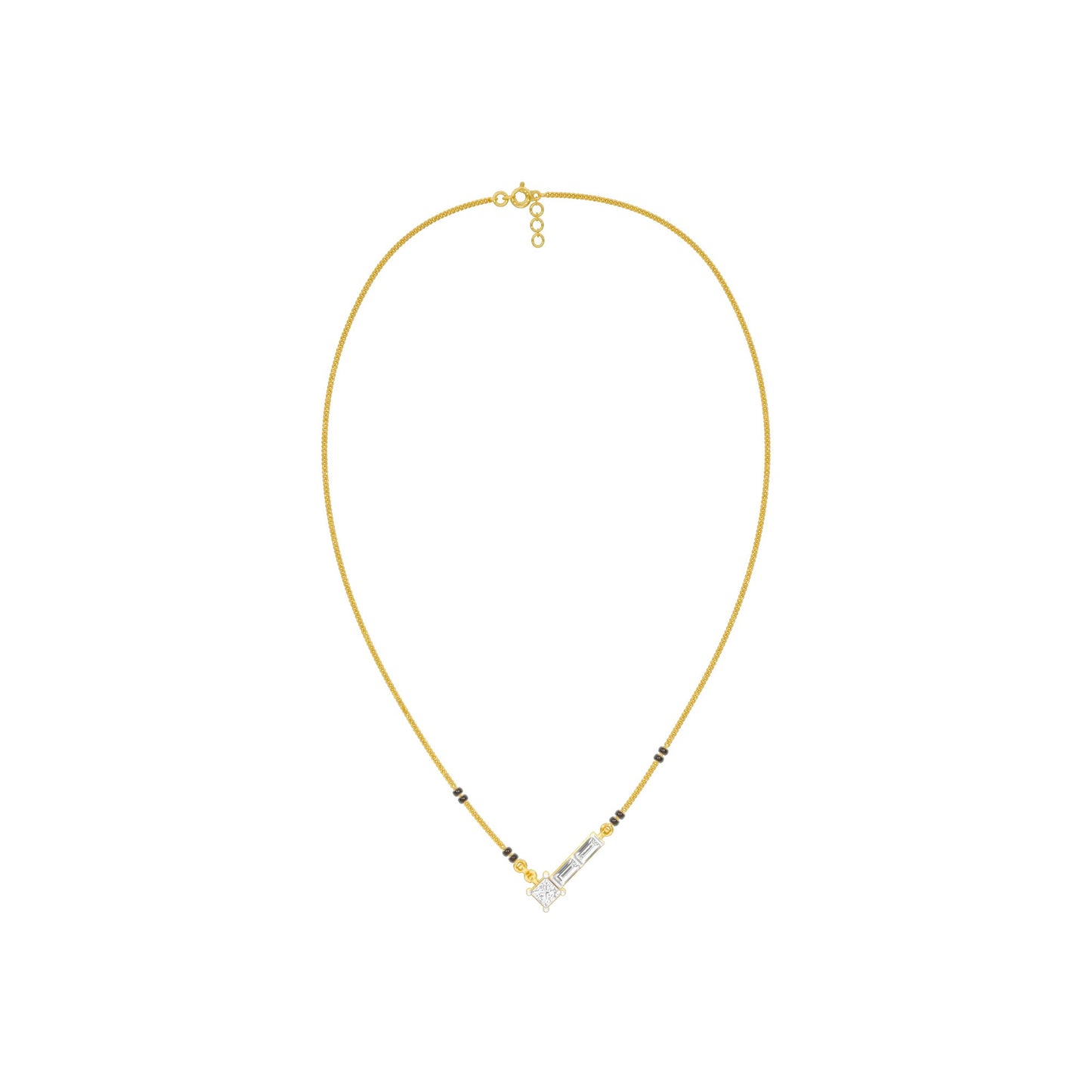 One Sided Sparkle Diamond Mangalsutra 9 KT / Yellow Gold