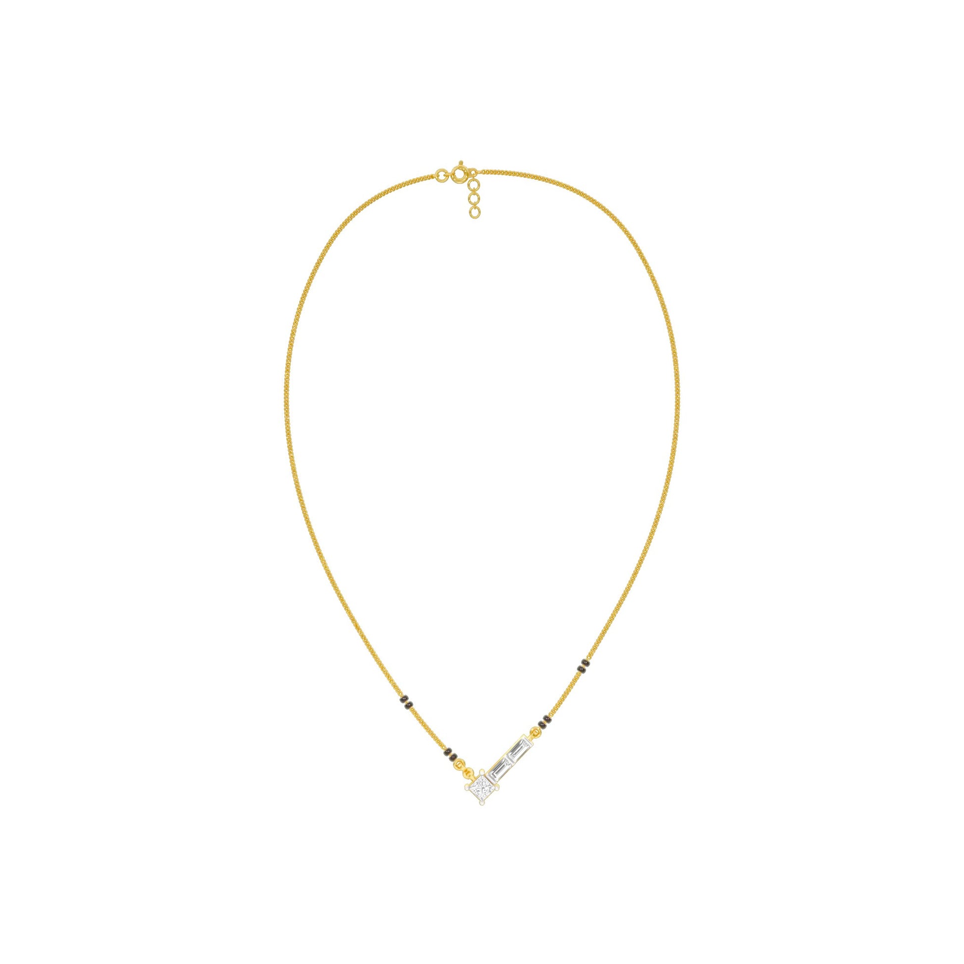 One Sided Sparkle Diamond Mangalsutra 9 KT / Yellow Gold