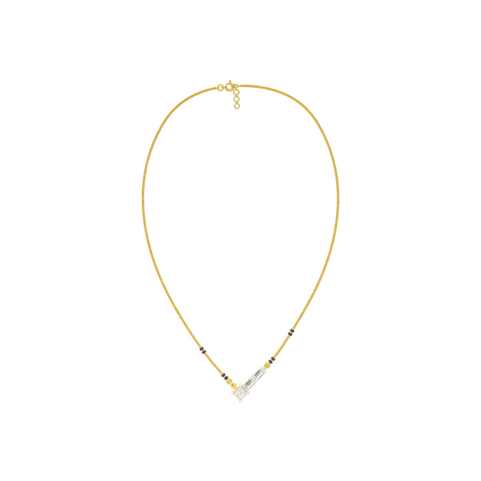 One Sided Sparkle Diamond Mangalsutra 9 KT / Yellow Gold