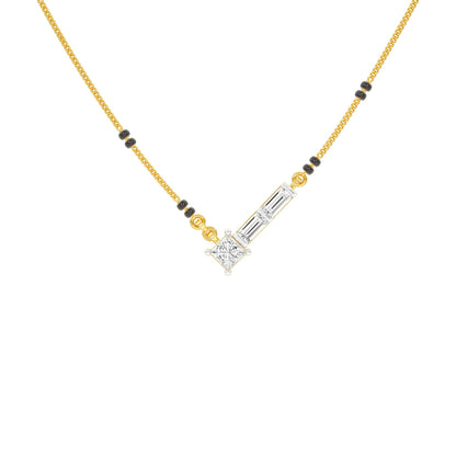 One Sided Sparkle Diamond Mangalsutra 9 KT / Yellow Gold