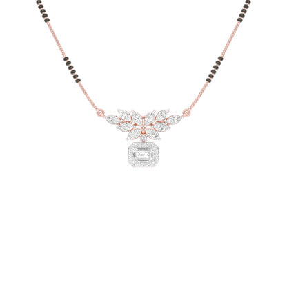 Modern Floral Diamond Mangalsutra 9 KT / Rose Gold