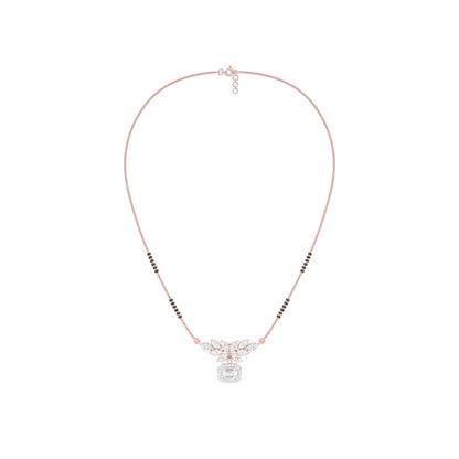 Modern Floral Diamond Mangalsutra 9 KT / Rose Gold