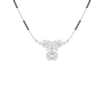 Modern Floral Diamond Mangalsutra 9 KT / White Gold