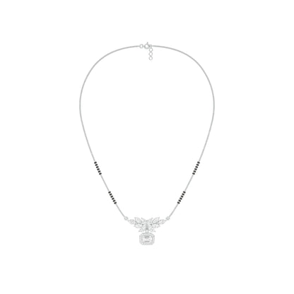 Modern Floral Diamond Mangalsutra 9 KT / White Gold