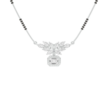 Modern Floral Diamond Mangalsutra 9 KT / White Gold