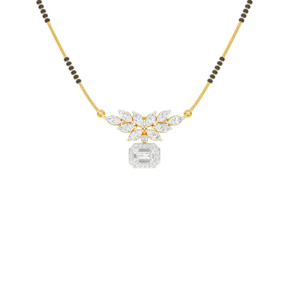 Modern Floral Diamond Mangalsutra 9 KT / Yellow Gold