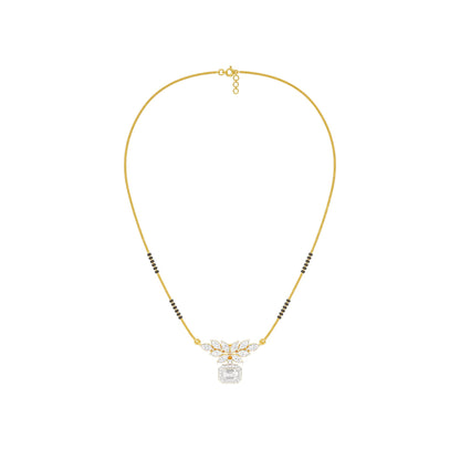 Modern Floral Diamond Mangalsutra 9 KT / Yellow Gold