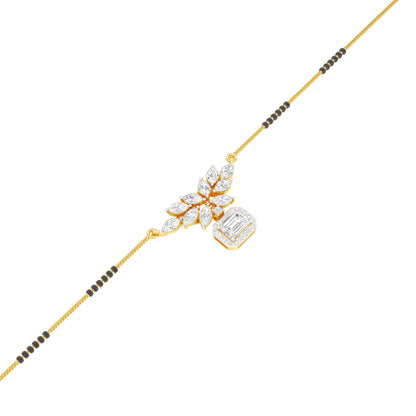 Modern Floral Diamond Mangalsutra 9 KT / Yellow Gold