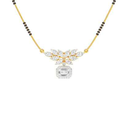 Modern Floral Diamond Mangalsutra 9 KT / Yellow Gold