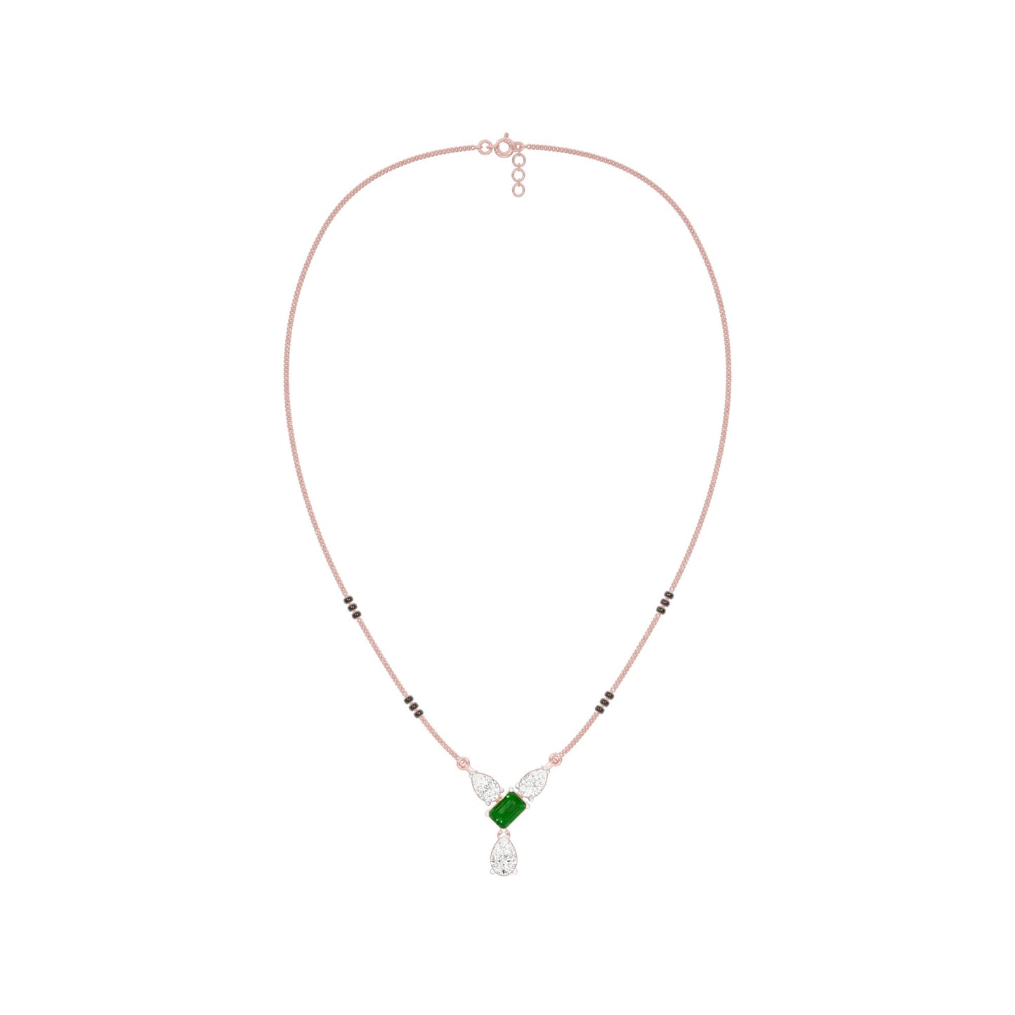 Eternal Emerald Cut Pear Diamond Mangalsutra 9 KT / Rose Gold