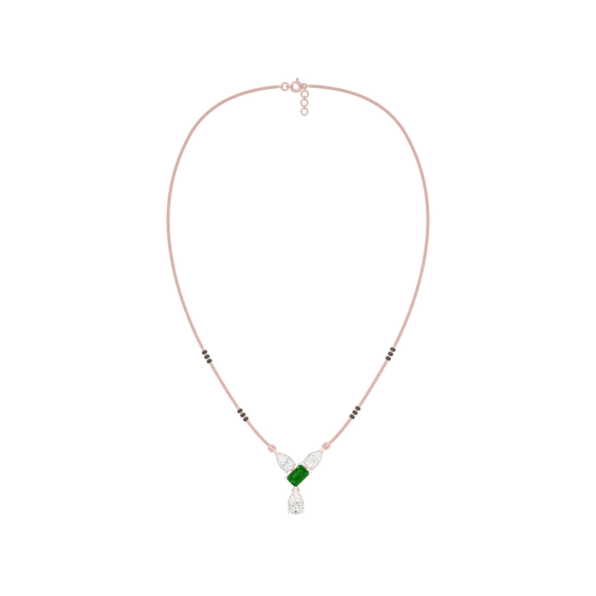 Eternal Emerald Cut Pear Diamond Mangalsutra 9 KT / Rose Gold