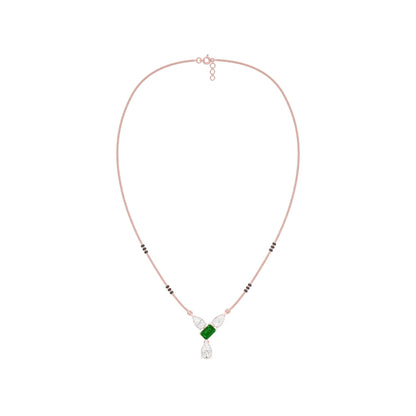 Eternal Emerald Cut Pear Diamond Mangalsutra 9 KT / Rose Gold