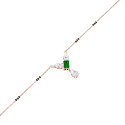 Eternal Emerald Cut Pear Diamond Mangalsutra 9 KT / Rose Gold