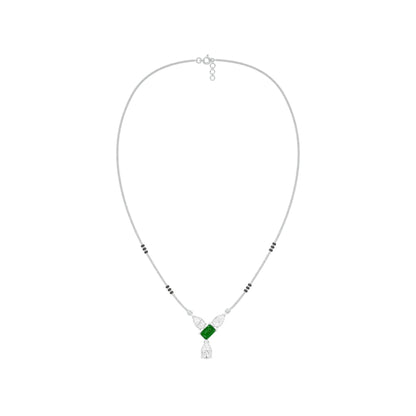 Eternal Emerald Cut Pear Diamond Mangalsutra 9 KT / White Gold