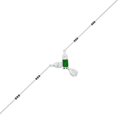 Eternal Emerald Cut Pear Diamond Mangalsutra 9 KT / White Gold