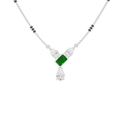 Eternal Emerald Cut Pear Diamond Mangalsutra 9 KT / White Gold