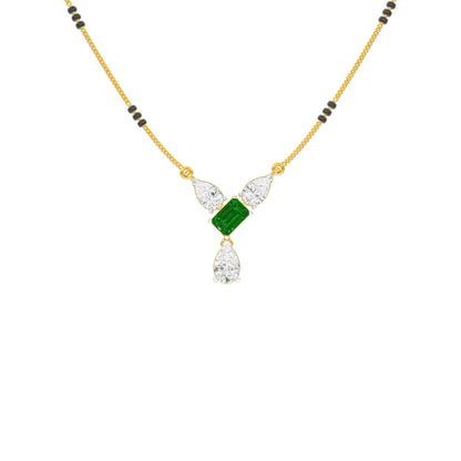 Eternal Emerald Cut Pear Diamond Mangalsutra 9 KT / Yellow Gold