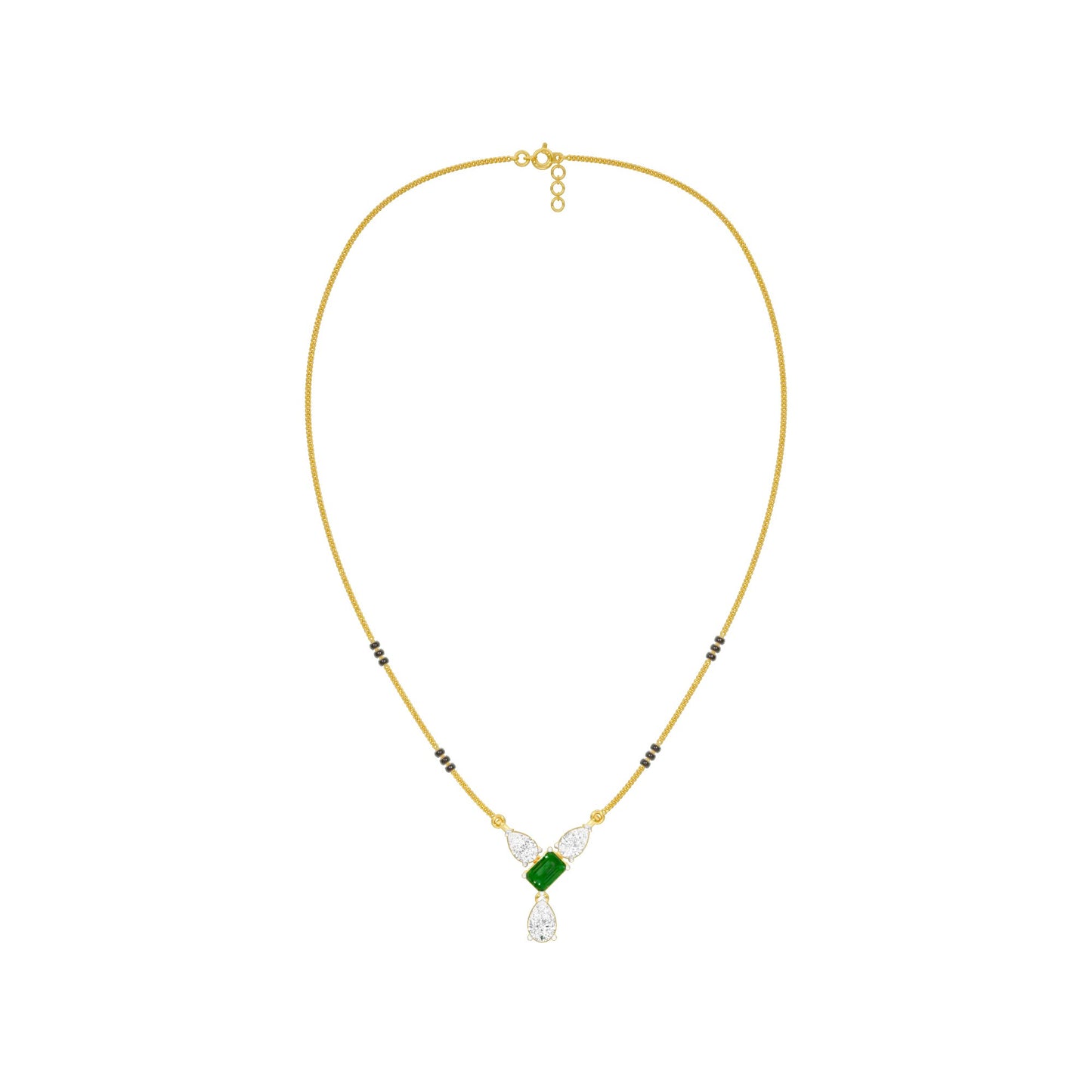 Eternal Emerald Cut Pear Diamond Mangalsutra 9 KT / Yellow Gold