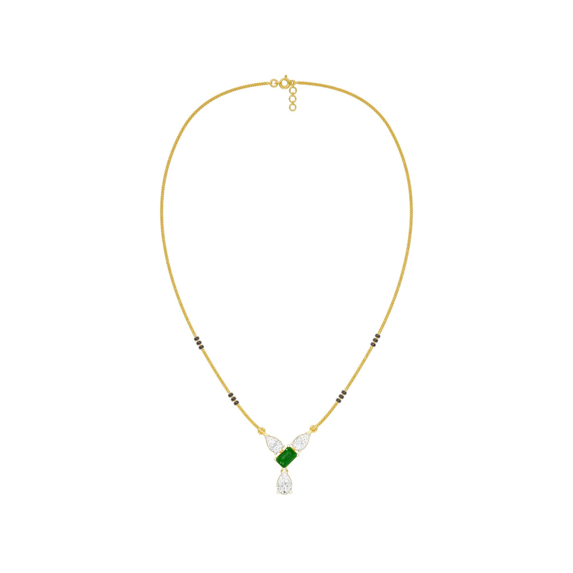 Eternal Emerald Cut Pear Diamond Mangalsutra 9 KT / Yellow Gold