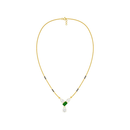 Eternal Emerald Cut Pear Diamond Mangalsutra 9 KT / Yellow Gold