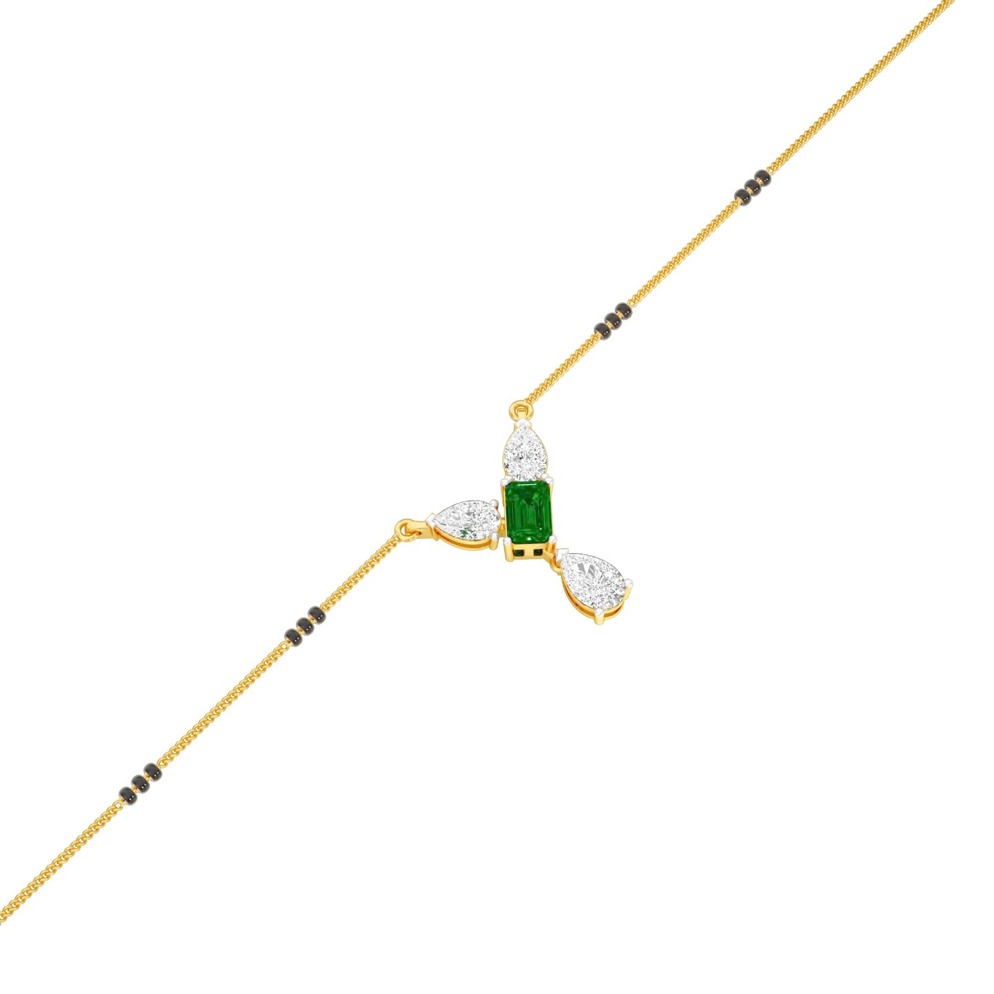Eternal Emerald Cut Pear Diamond Mangalsutra 9 KT / Yellow Gold