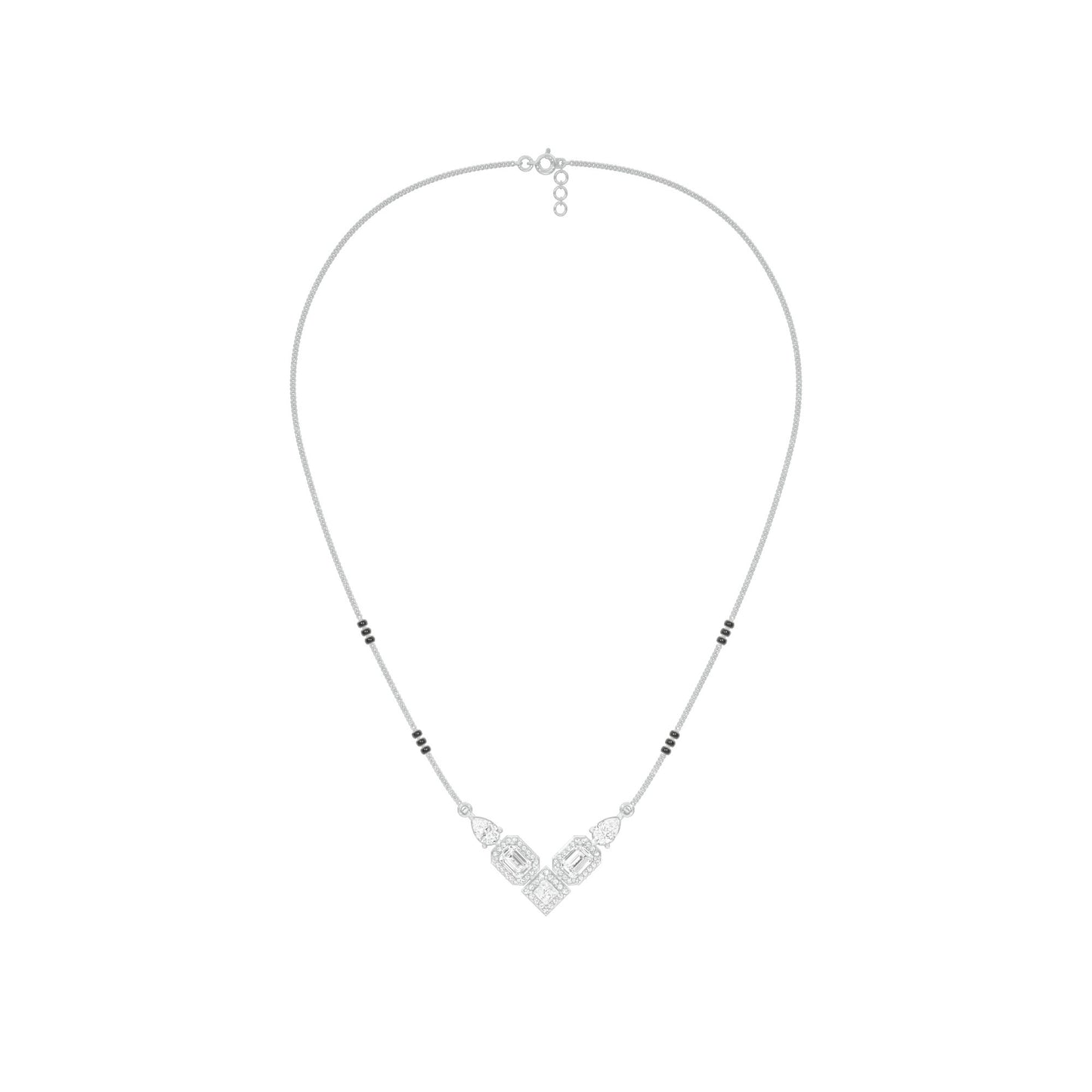 Chevron Charm Diamond Mangalsutra 9 KT / White Gold