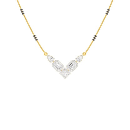 Chevron Charm Diamond Mangalsutra 9 KT / Yellow Gold