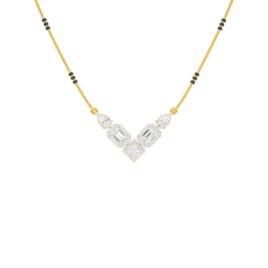 Chevron Charm Diamond Mangalsutra 9 KT / Yellow Gold