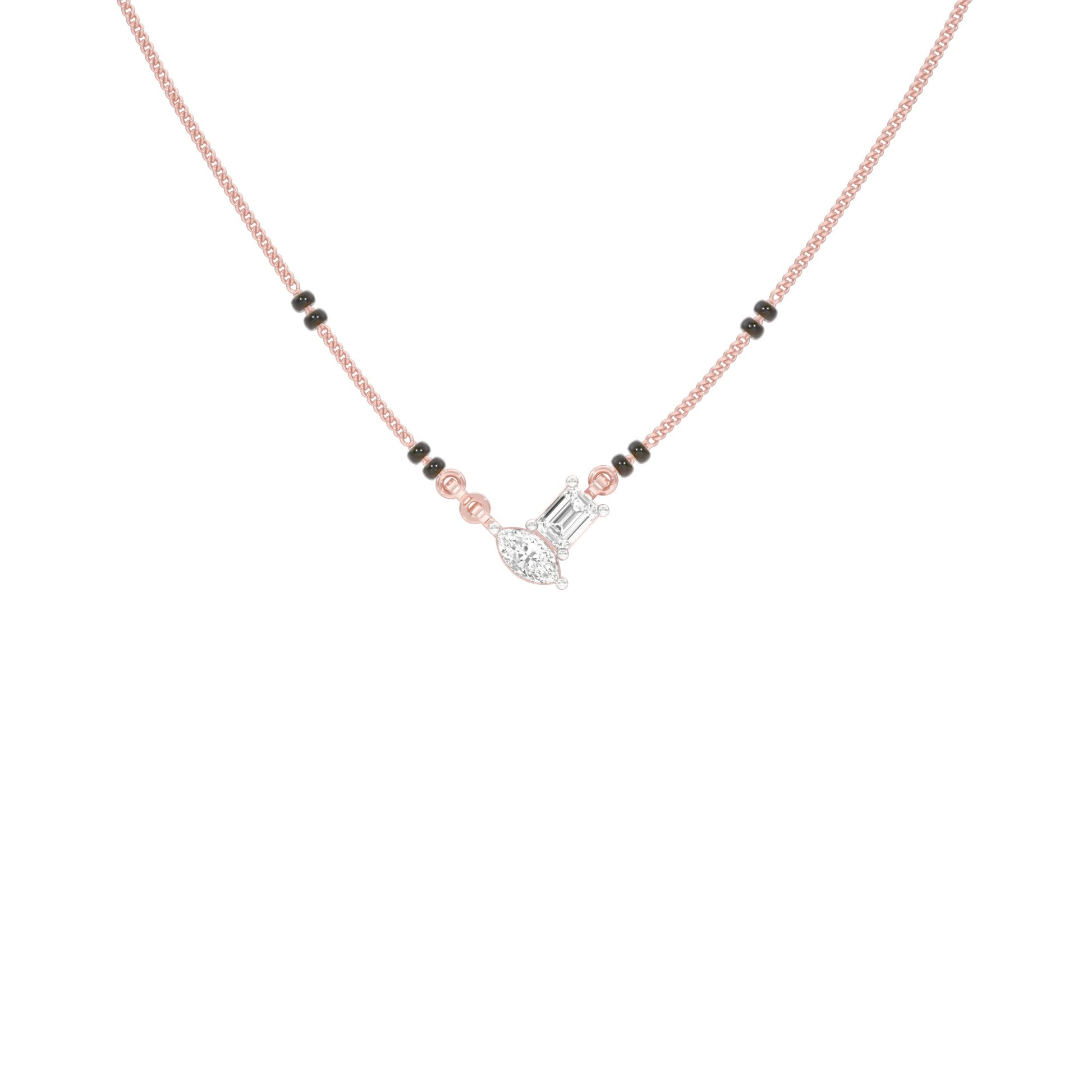 Toi et Moi Diamond Mangalsutra 9 KT / Rose Gold